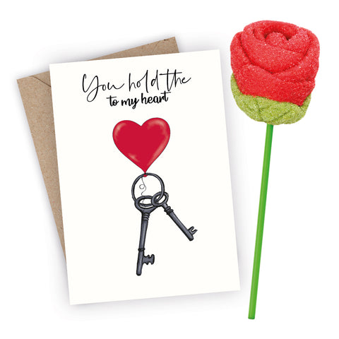 Valentinskort med slikrose (A6)