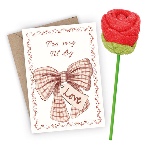 Valentinskort med slikrose (A6)