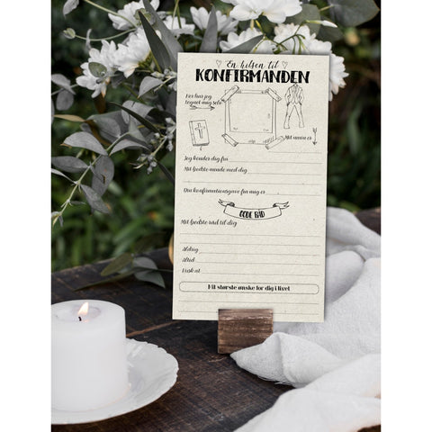 En hilsen til konfirmanden Dreng