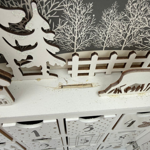 Holz-Adventskalender weiß