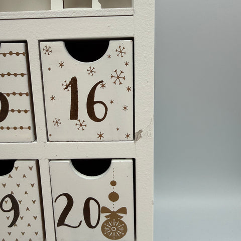 Wooden advent calendar white