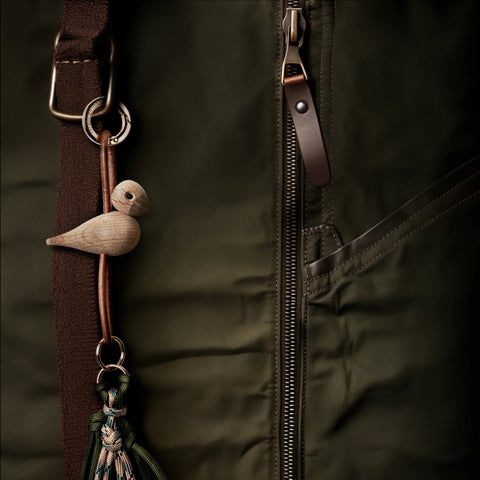 Kay Bojesen Nøglering Fugl m/ naturlæder